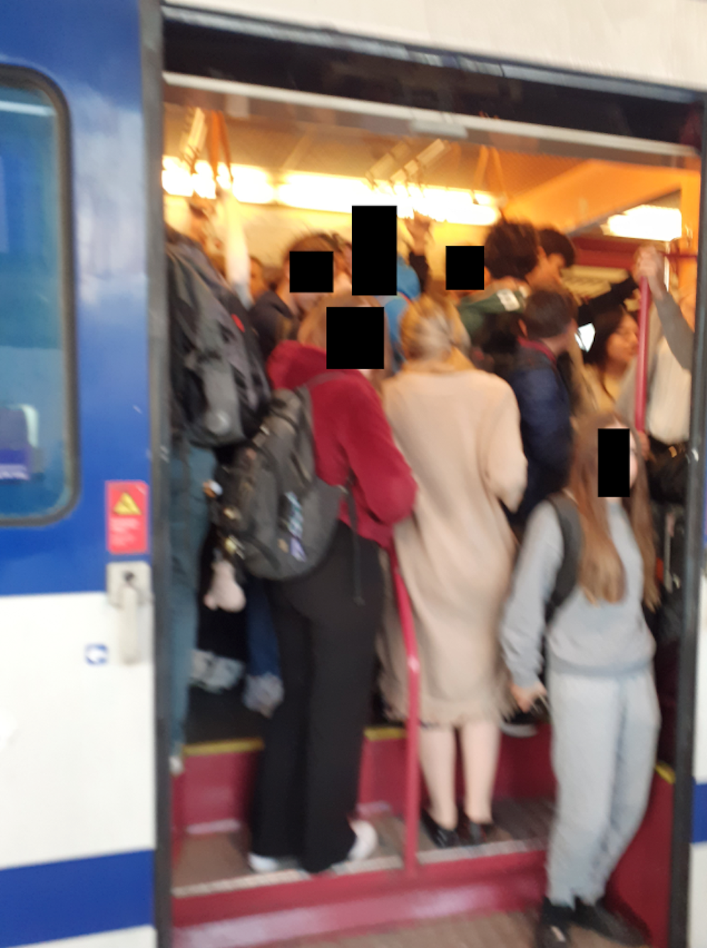 Zug bei Korneuburg völlig überfüllt