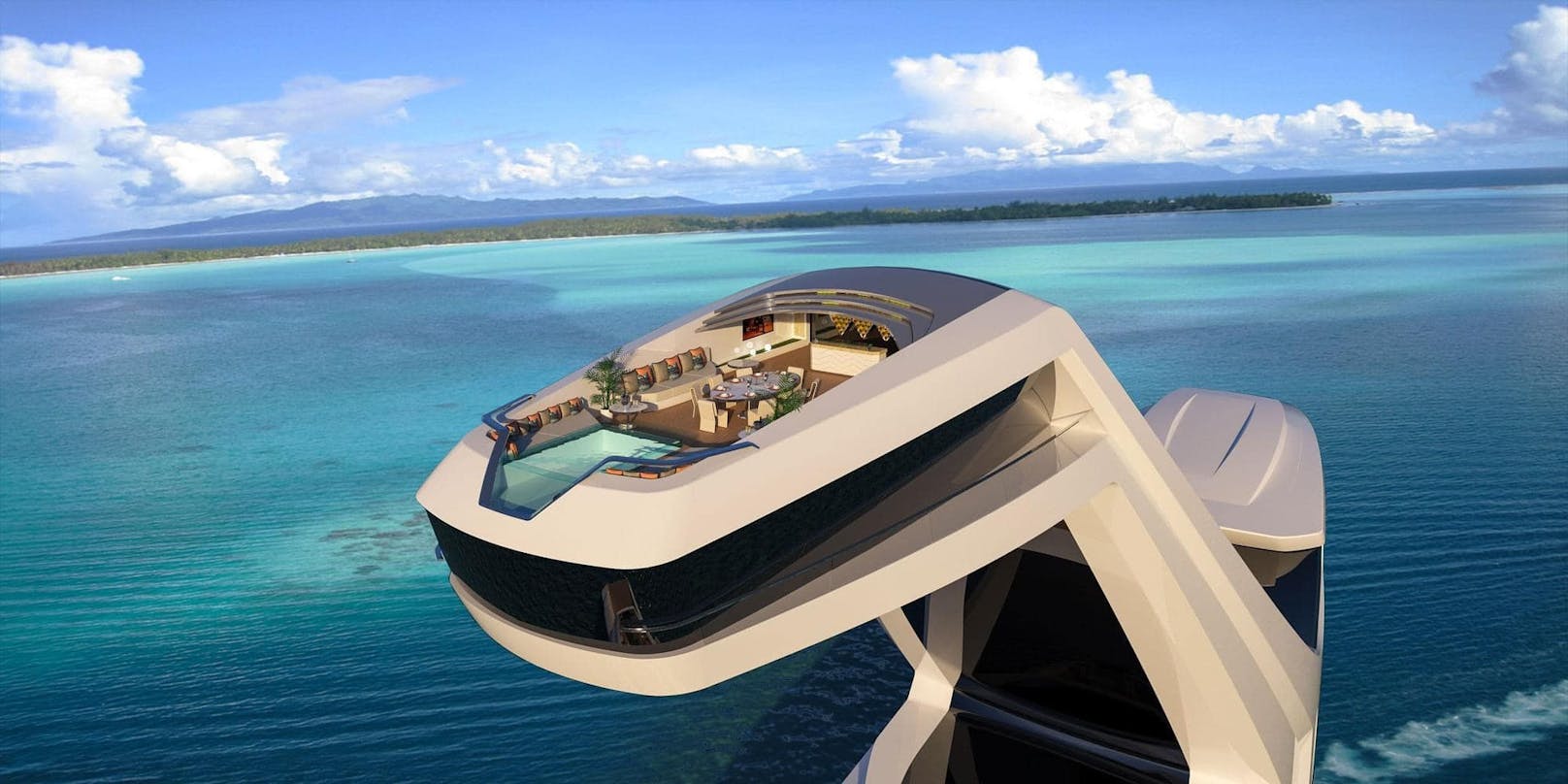 Diese private Terrasse mit Infinity-Pool liegt auf einer Höhe von 38 Metern.