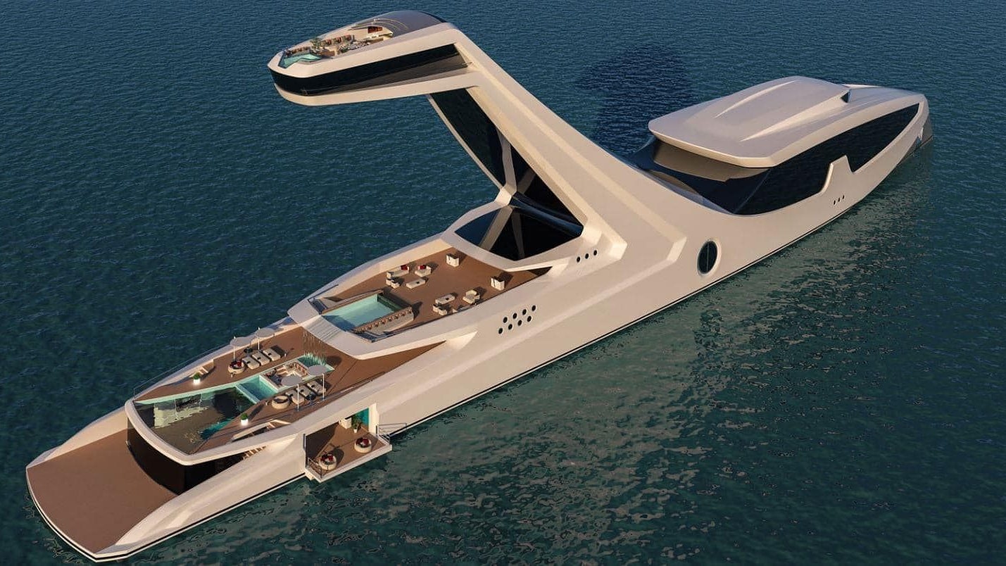 Diese raumschiffartige Superyacht namens „Shaddai“ ist das Konzept des italienischen Designers Gabriele Teruzzi.