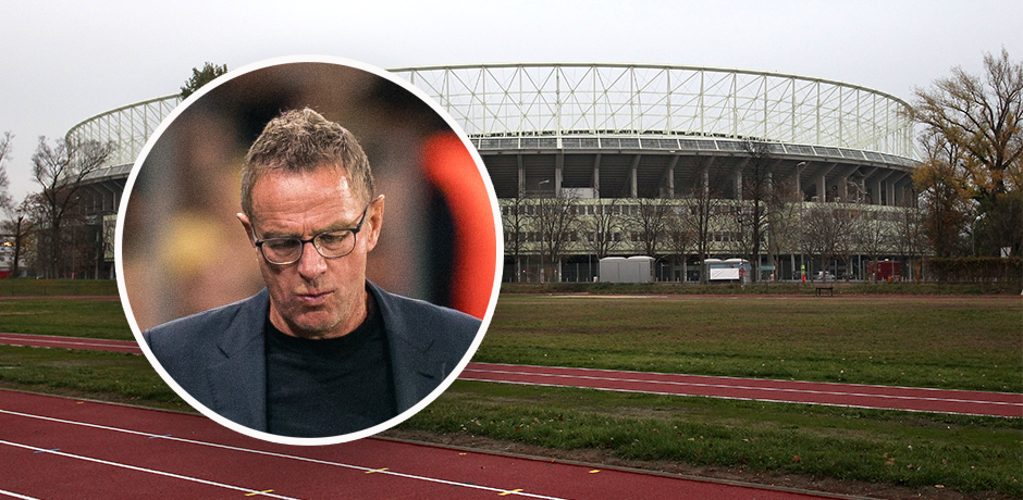 Teamchef Ralf Rangnick kritisierte die Trainingsplätze vor dem Happel-Stadion hart.