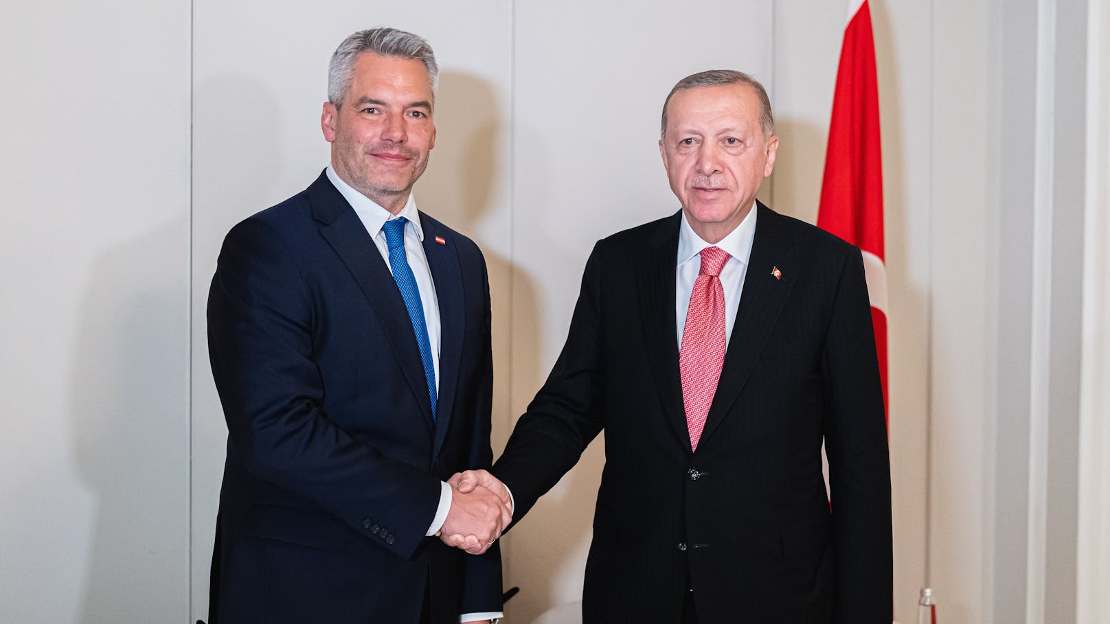 Kanzler Karl Nehammer und der türkische Präsident Recep Tayyip Erdogan bei einem Treffen im Juni 2022