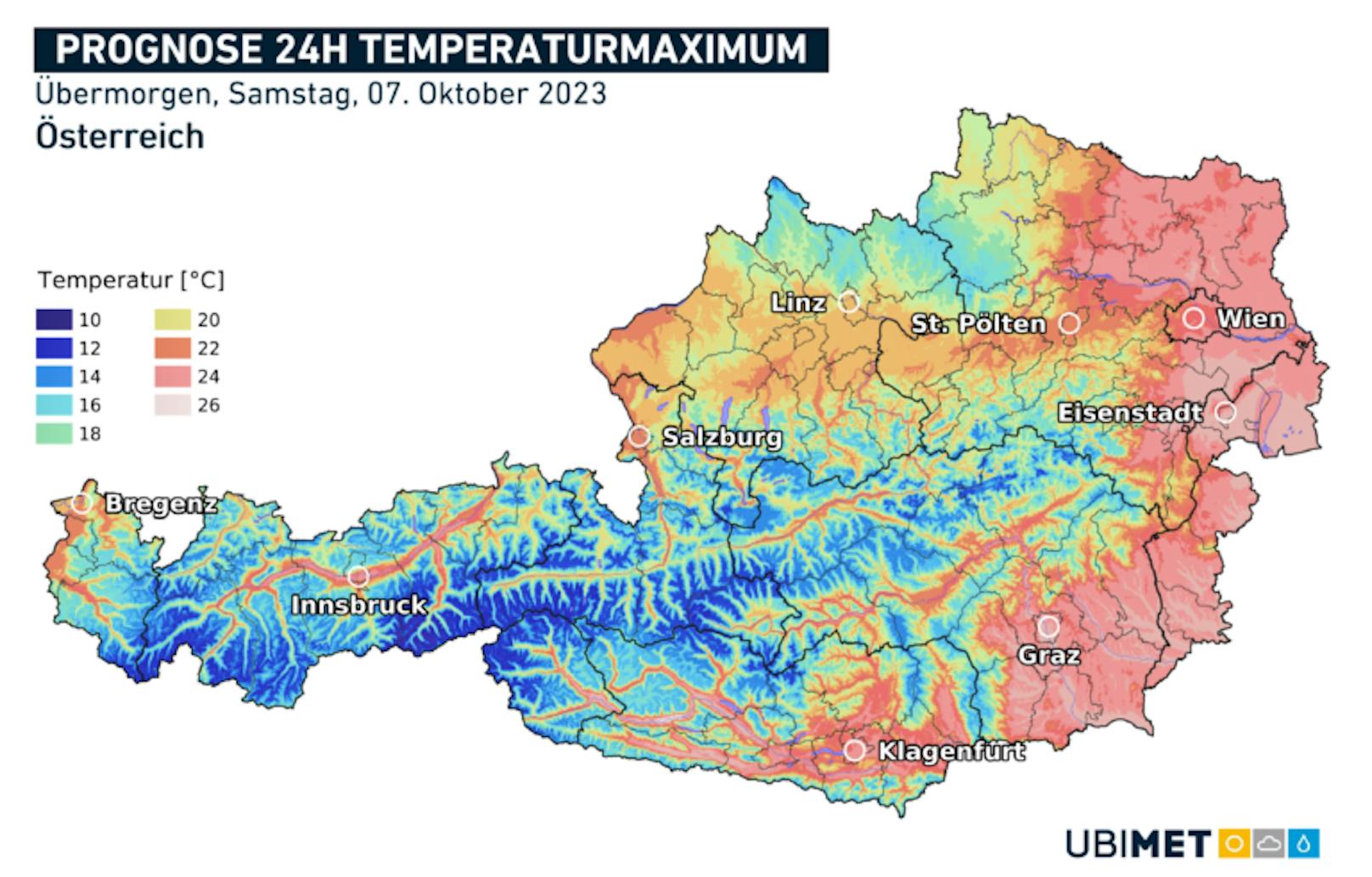 Am Samstag wird es ein Ost/West-Gefälle bei den Temperaturen geben.