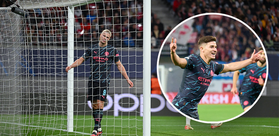 Erling Haaland und Stürmer-Kollege Julian Alvarez