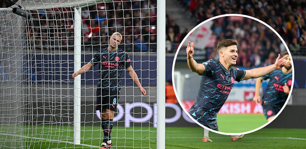 Erling Haaland und Stürmer-Kollege Julian Alvarez