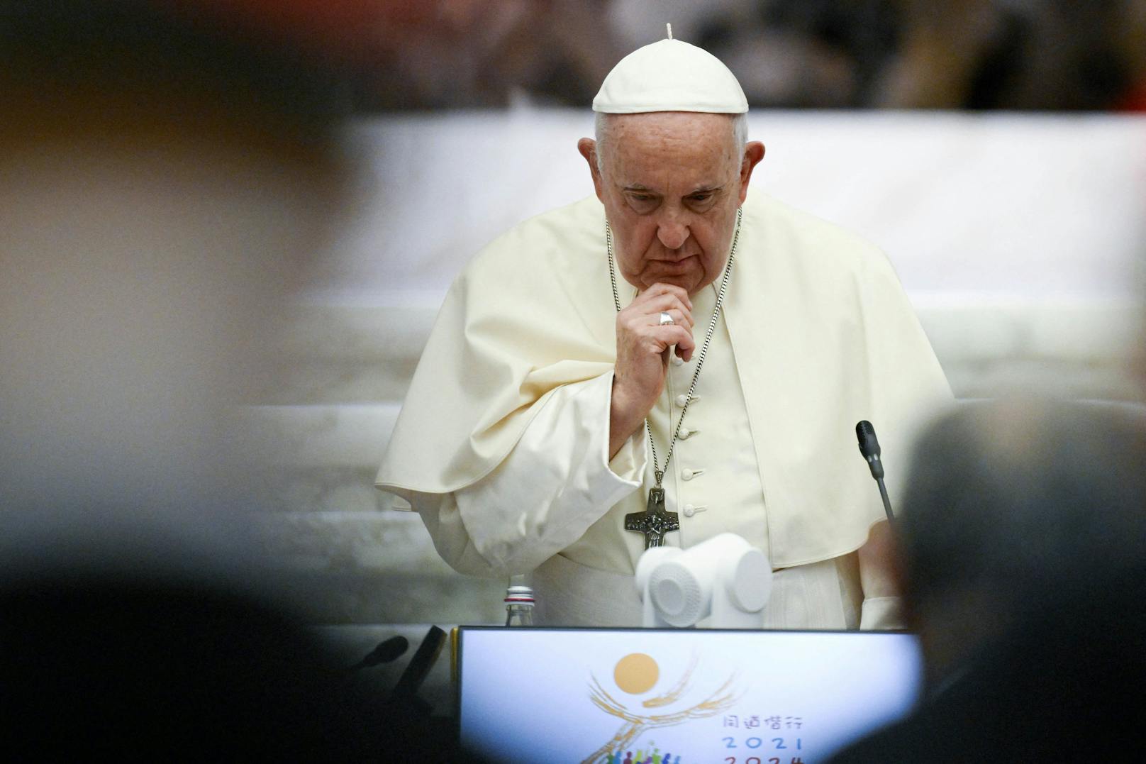 Papst Franziskus bei der Eröffnung der Weltsynode im Vatikan am 4. Oktober 2023.