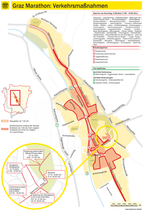 Mit umfangreichen Behinderungen muss am gesamten Veranstaltungstag gerechnet werden.