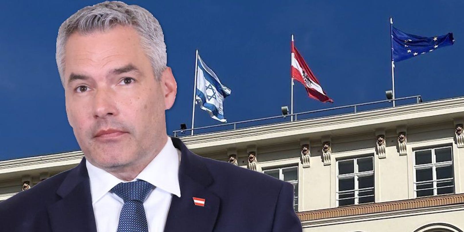 Kanzler Nehammer lässt jetzt Israel-Flaggen hissen