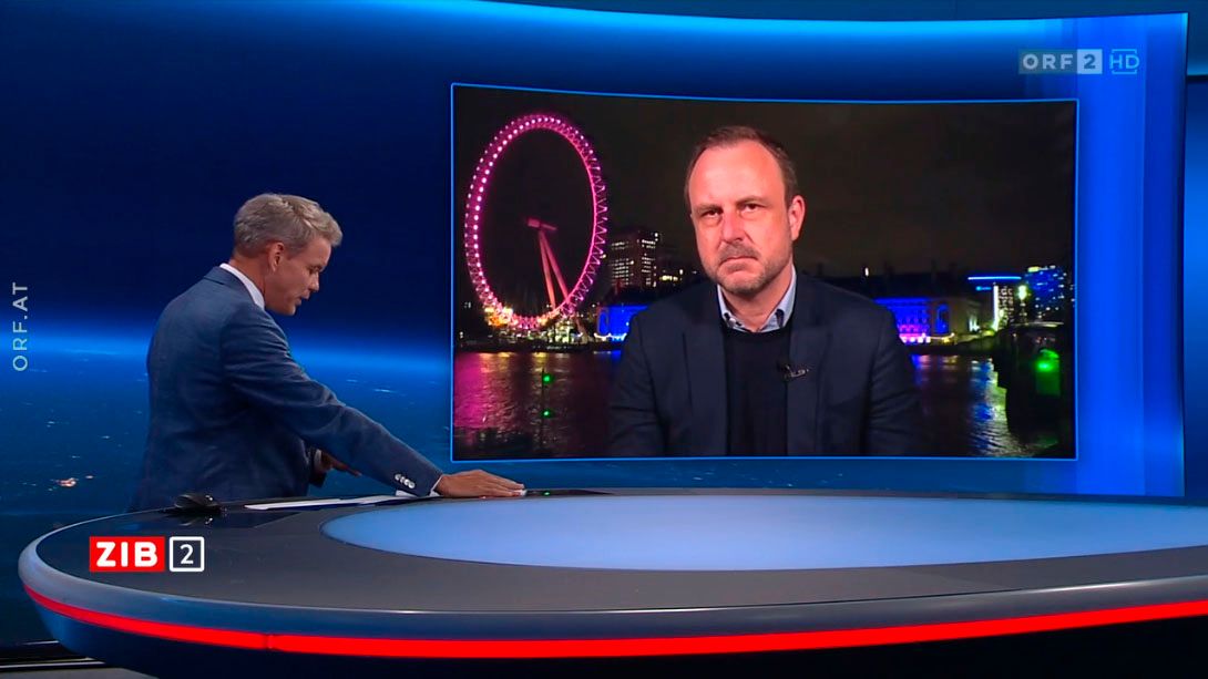 Terrorismus-Experte Peter Neumann zum Israel-Krieg in der ZIB2 mit Martin Thür am 8. Oktober 2023.