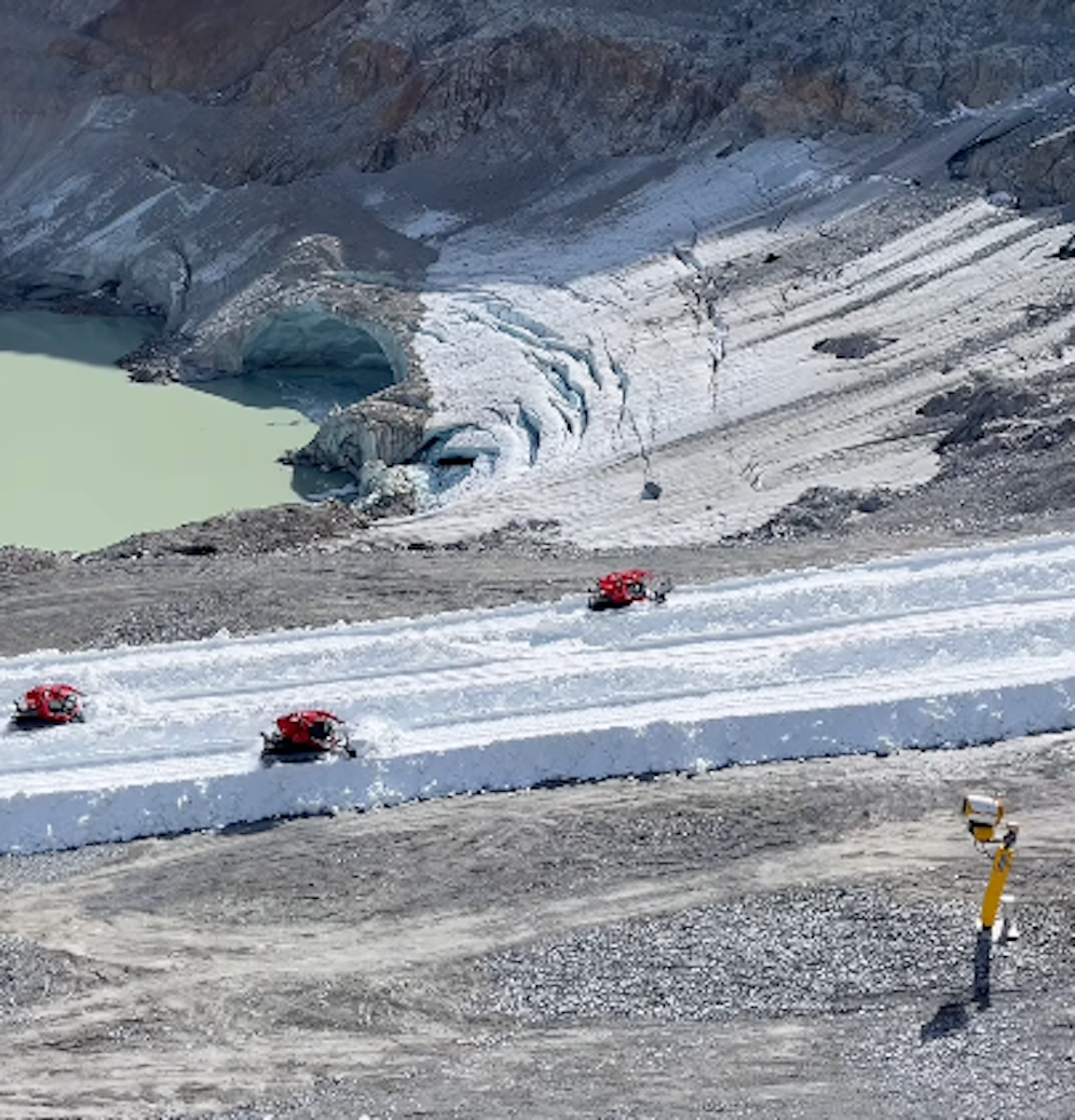 Rettenbachferner in Sölden: ein Schneeband für die Ski-Stars