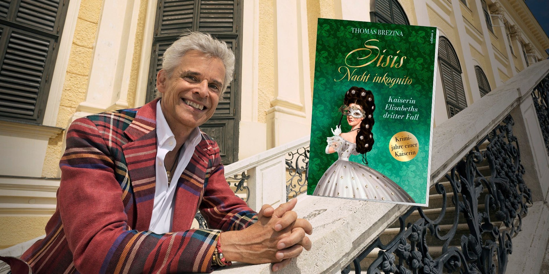 Thomas Brezina vor einem Schauplätze seiner Verbrechen