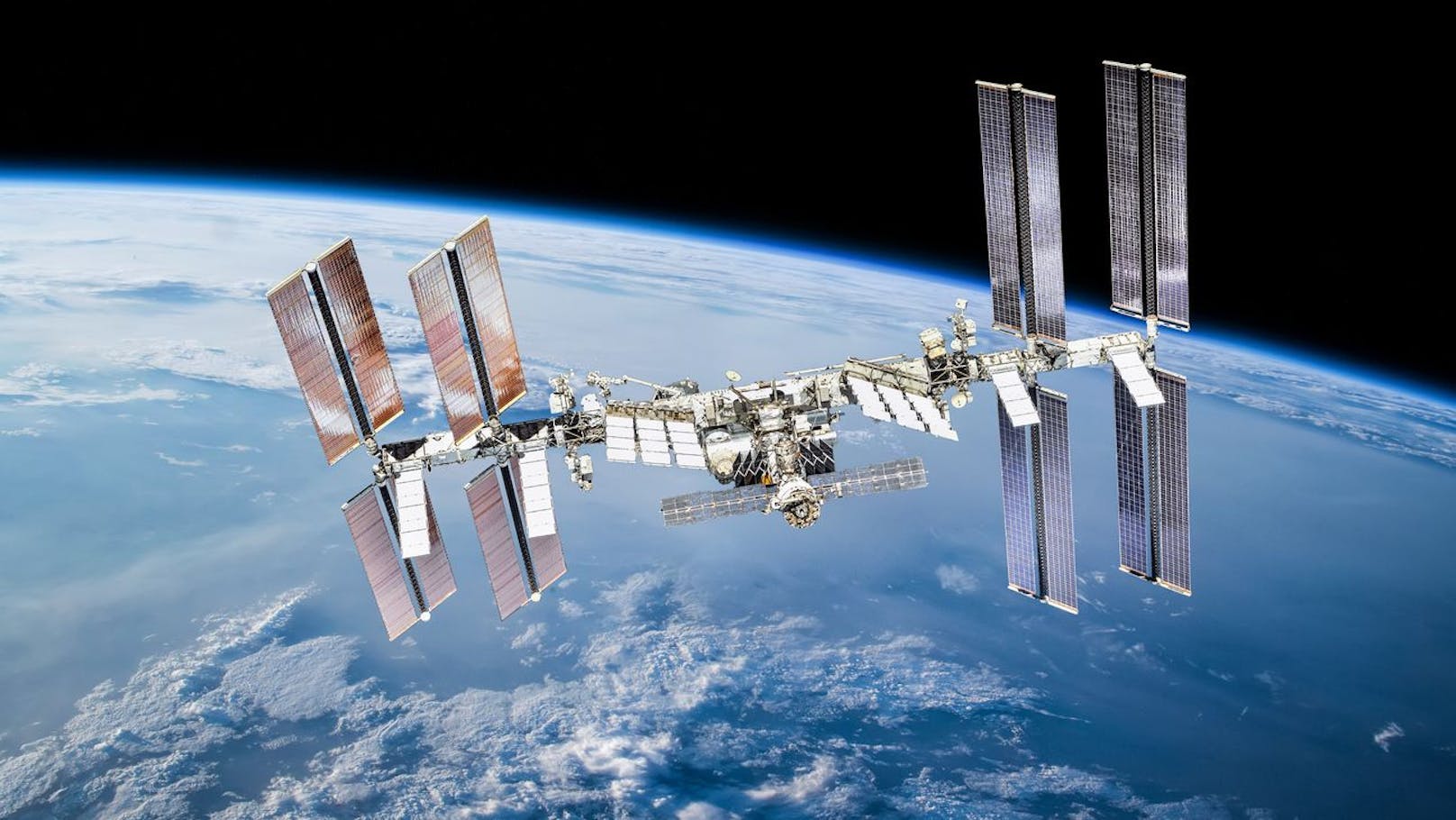 Internationale Raumstation mit Astronauten. Elemente dieses Bildes wurden von der NASA bereitgestellt.