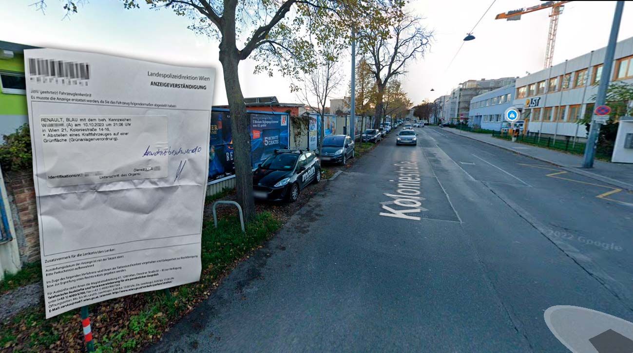 Die Grünflächen, die eigentlich aus Steinen und Schotter bestehen, sind kein Parkplätze. 