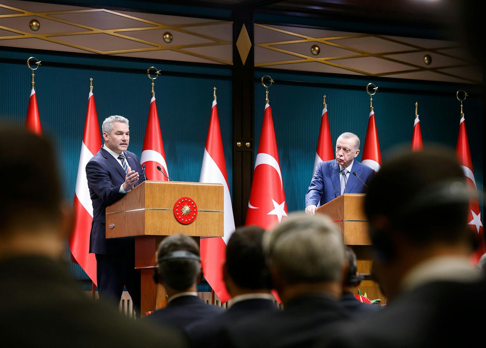 Nehammer widersprach beim Thema Israel dem türkischen Präsidenten.