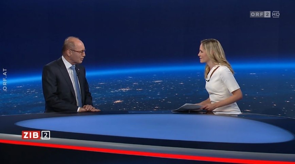 Othmar Karas am Donnerstag (12. Oktober 2023) im Studio der ORF-Sendung 