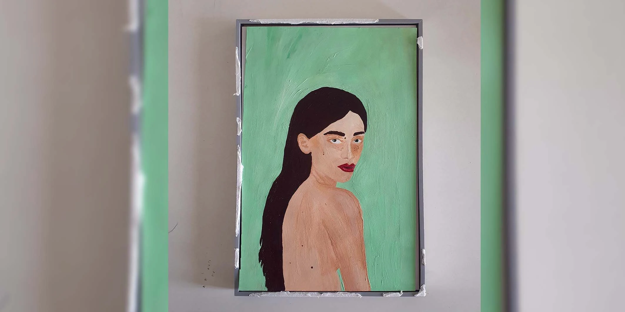 Die Kuratorin staunt beim Abbau: Das Bild war vorhin noch nicht da.