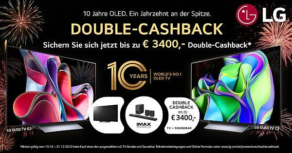 Große LG Home Entertainment Double-Cashback-Aktion im Herbst.