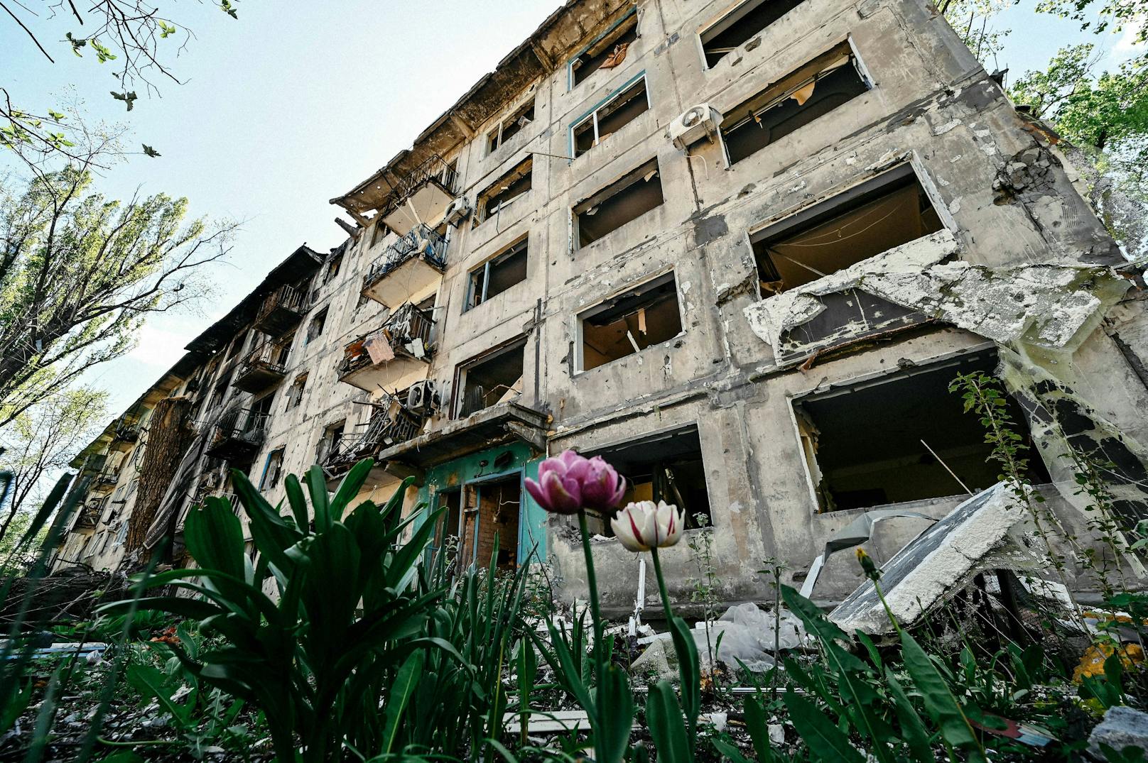 Blick in die zerstörte Frontstadt Awdijiwka im März 2023.