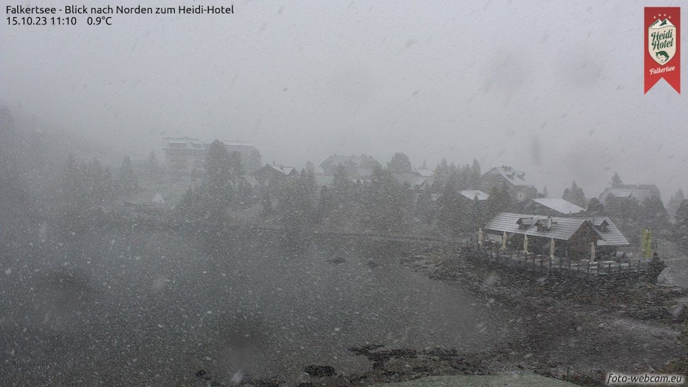 Schneefall rund um den Falkertsee in den Gurktaler Alpen in Kärnten.