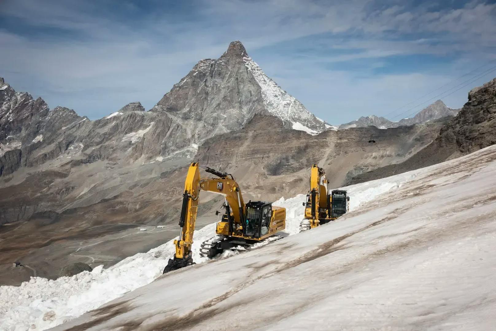 Bagger zermalmen jetzt Gletscher für Weltcup-Skirennen