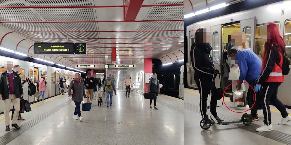 Ein Mann verhinderte Dienstagmorgen die Weiterfahrt in der Station Leopoldau.
