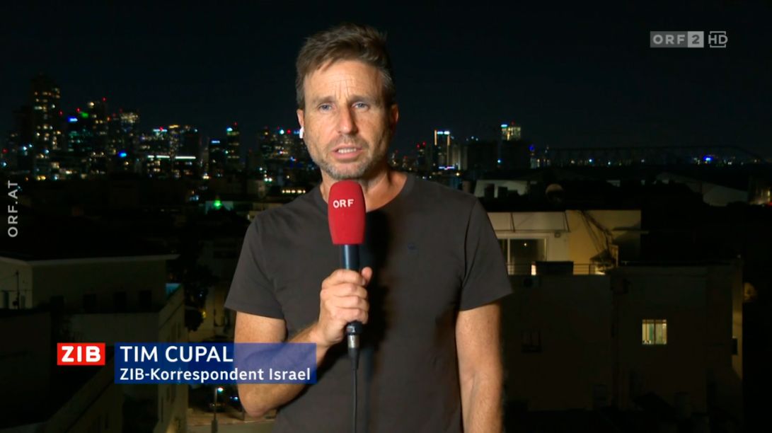 Tim Cupal berichtet als ORF-Korrespondent direkt aus Israel über aktuelle Entwicklungen.