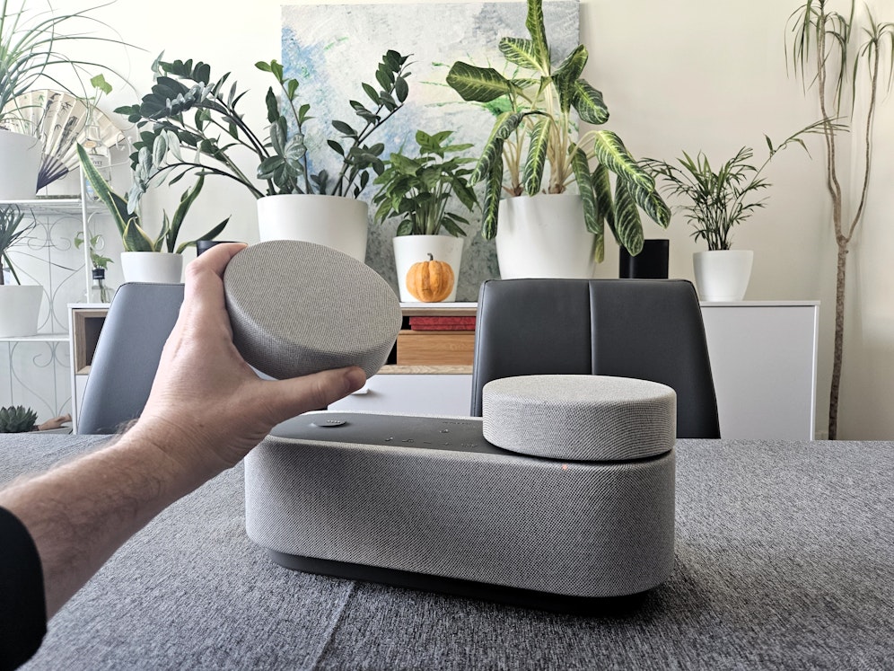 Das modulare Konzept der Sony HT-AX7 ist spannend – schade, dass der Lautsprecher nur per Bluettoth bespielt werden kann.