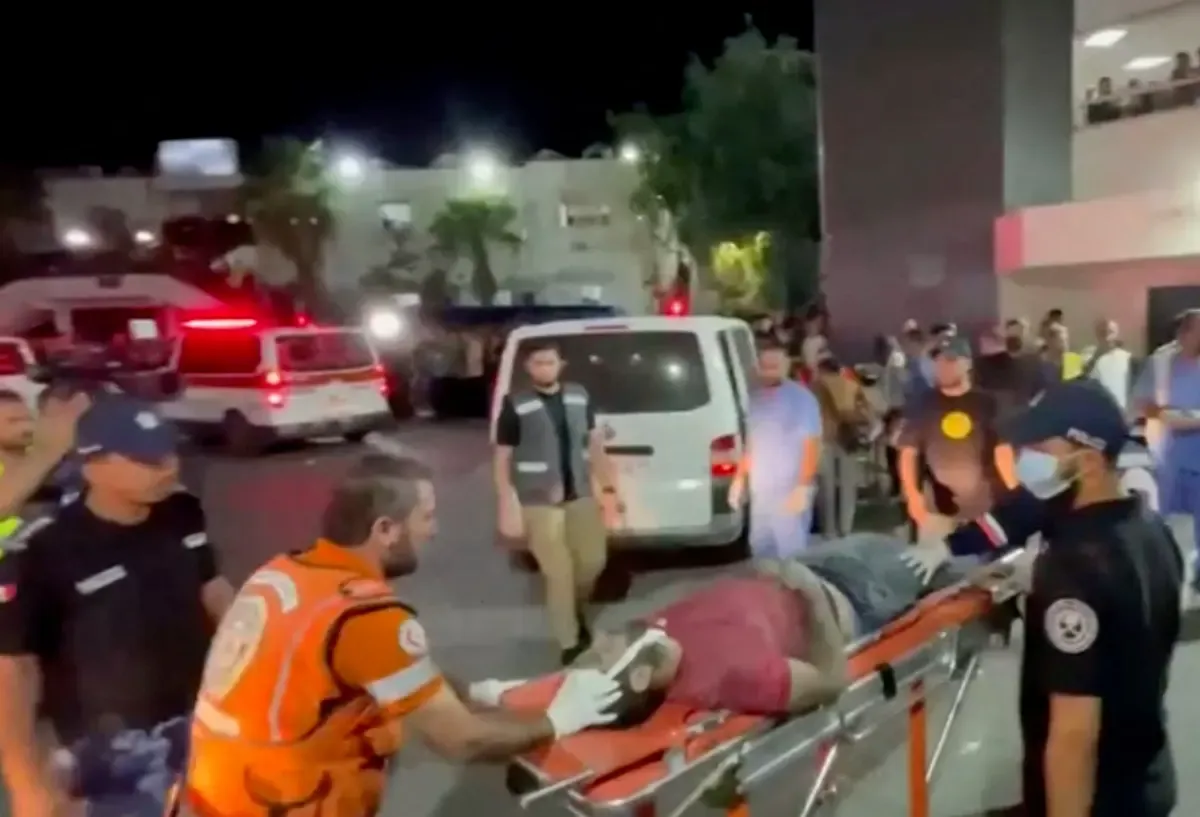 Explosion in Gaza-Spital