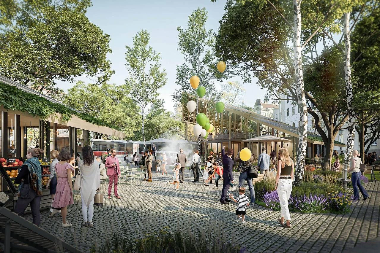 So könnte der Vorplatz der S-Bahnstation künftig aussehen