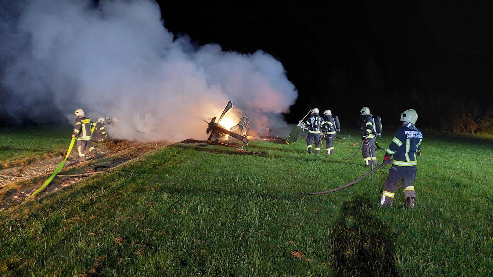 Bundesheer-Hubschrauber geht in Flammen auf