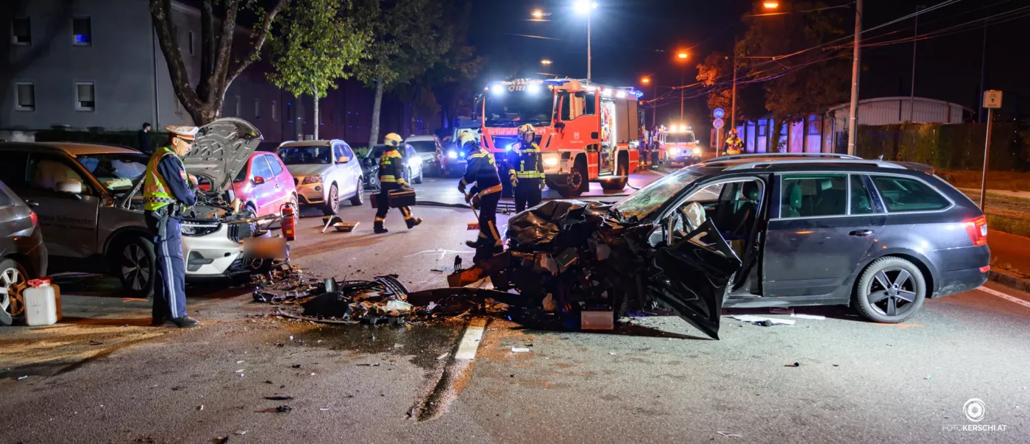 Frontalcrash Linz Wiener Straße