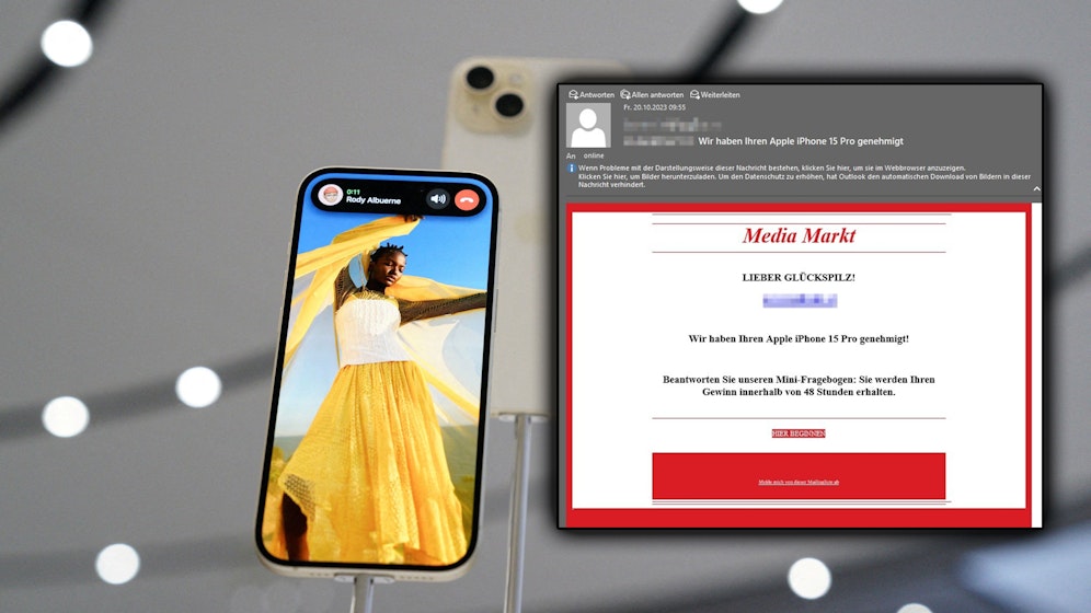 Eine Fake-Mail verschenkt angeblich neue iPhones.