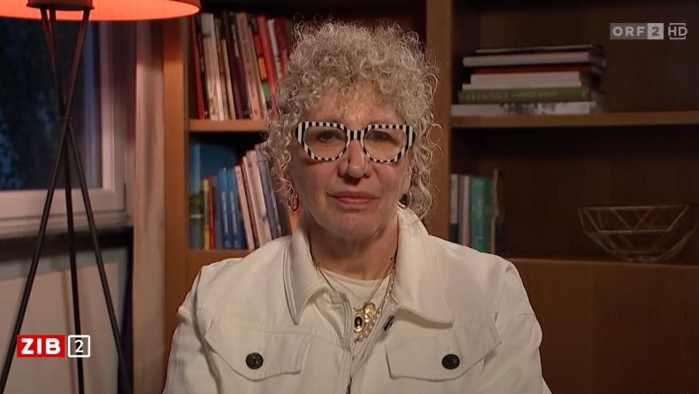 Schriftstellerin und Friedensaktivistin Lizzie Doron am späten Freitagabend in der ORF-"ZIB2".