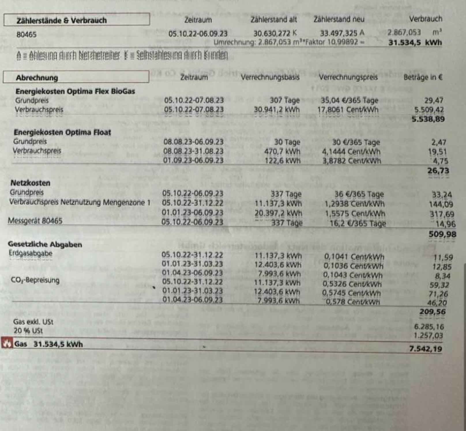 Die Rechnung im Detail