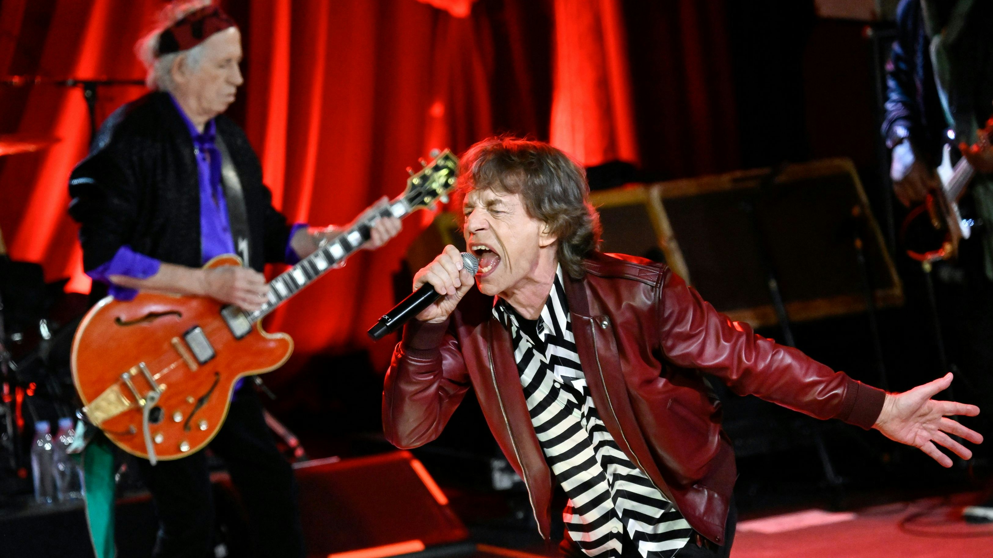 Keith Richards und Mick Jagger bei ihrem Geheimkonzert  in New York