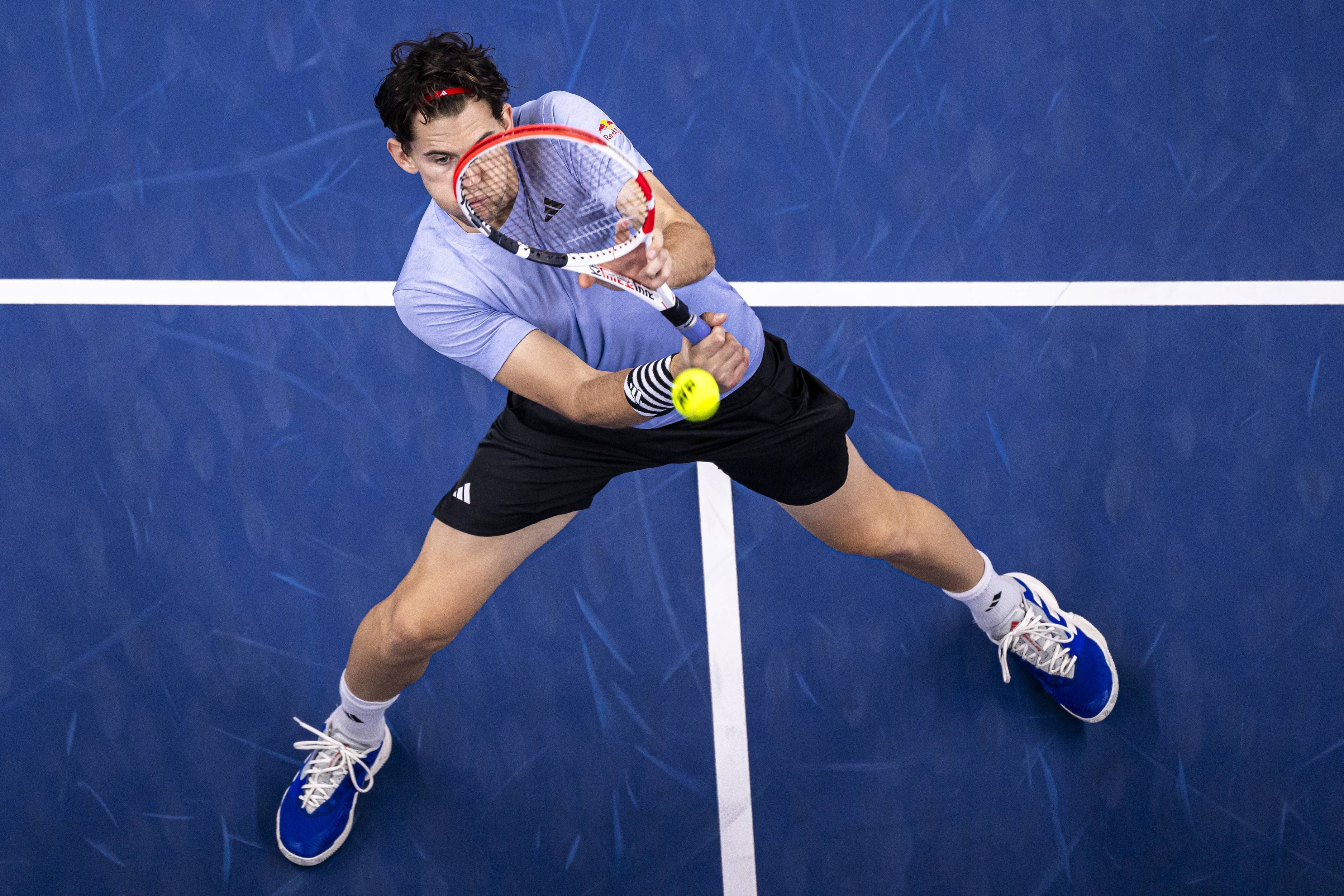 Austrian Dominic Thiem pictured in action during a first round match at the European Open Tennis ATP, Tennis Herren tournament, in Antwerp, Tuesday 17 October 2023. LAURIExDIEFFEMBACQ PUBLICATIONxNOTxINxBELxFRAxNED x77936888x