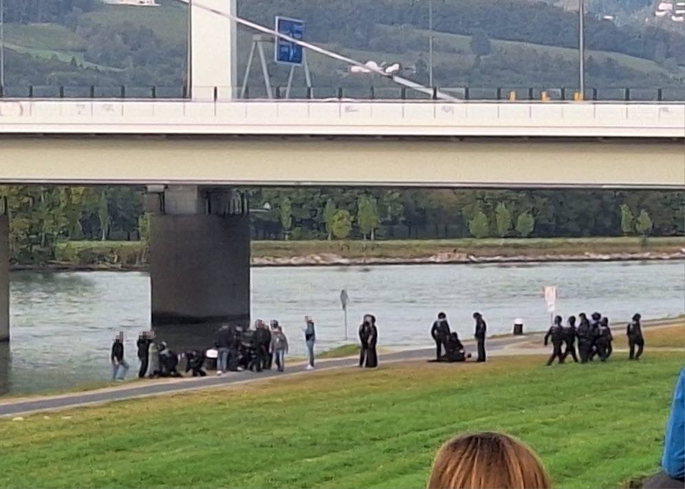 Dutzende Beamte stürmten vor dem Spiel auf die Donaulände, es gab eine Festnahme. 