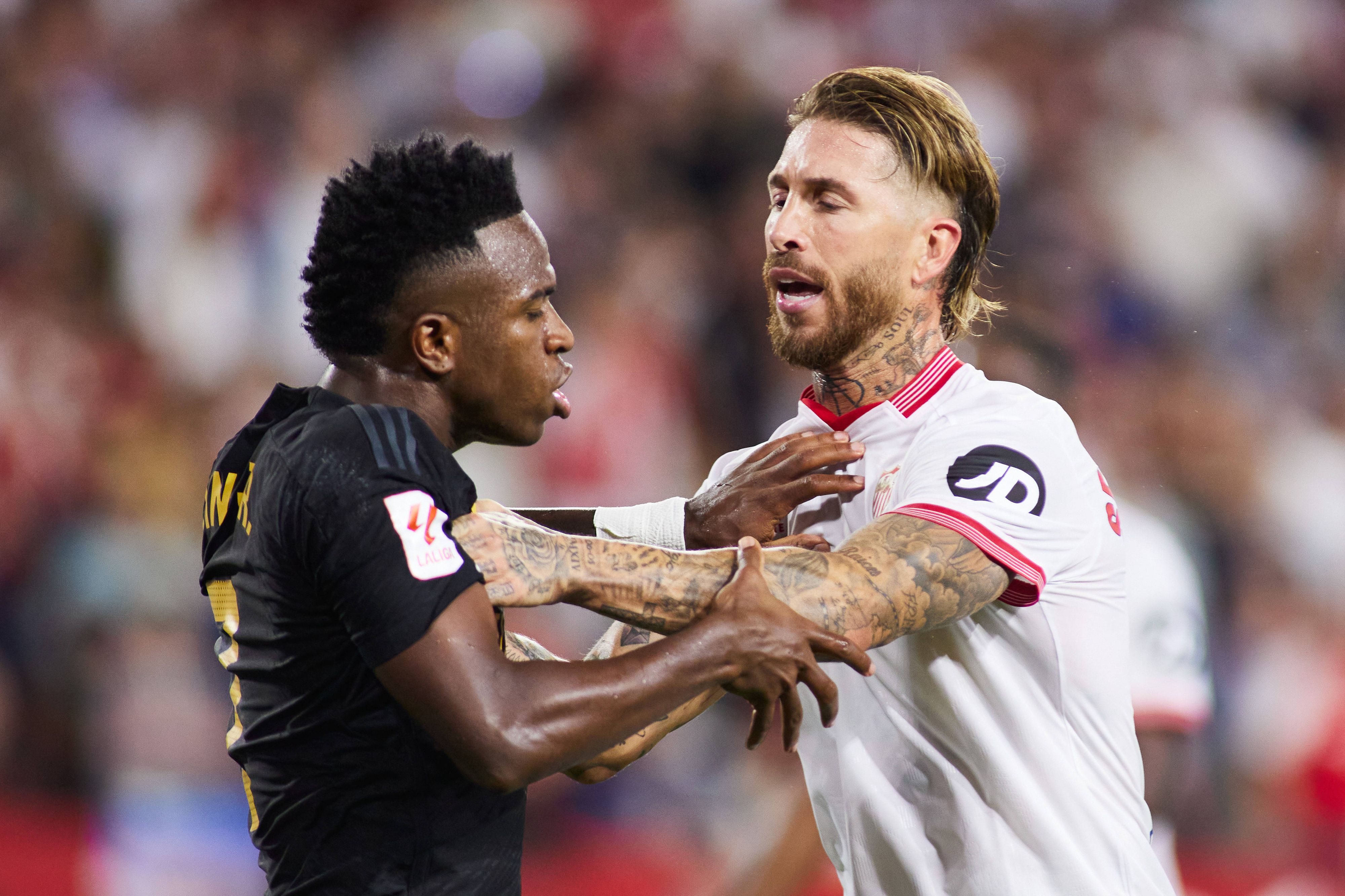 Vinicius Junior und Sergio Ramos – das Duell mit dem Ex-Real-Kapitän endete 1:1.