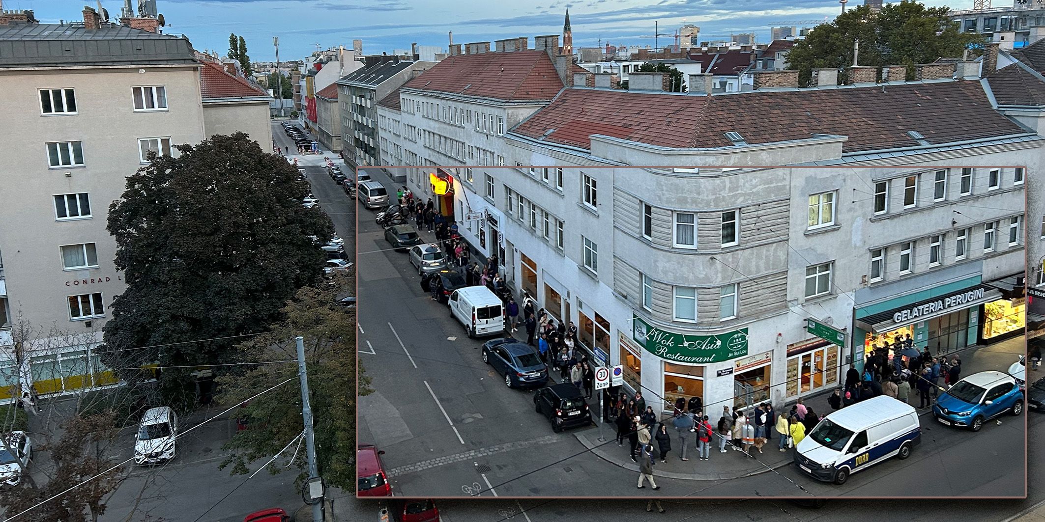 Ein Wiener staunte nicht schlecht, als er am späten Abend die Schlange vor dem Eissaloon sah.