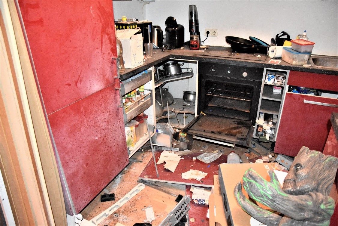 Die Küche wurde komplett zerstört.