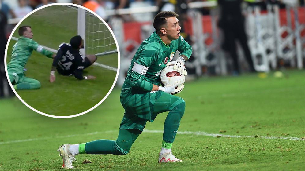Fernando Muslera rettete einen Gegenspieler vor der Stange.