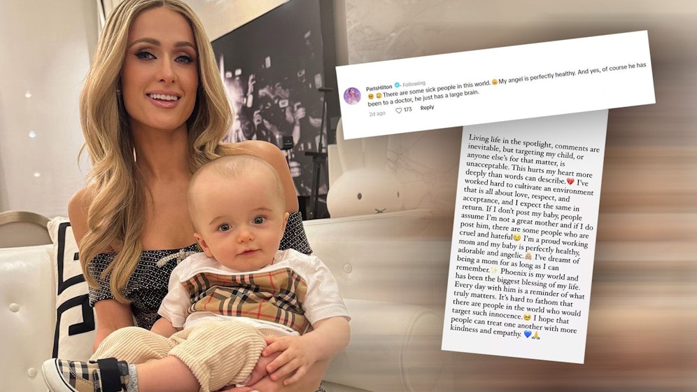Auf Social Media hetzten viele gegen das Baby von Paris Hilton. Jetzt reagiert sie.