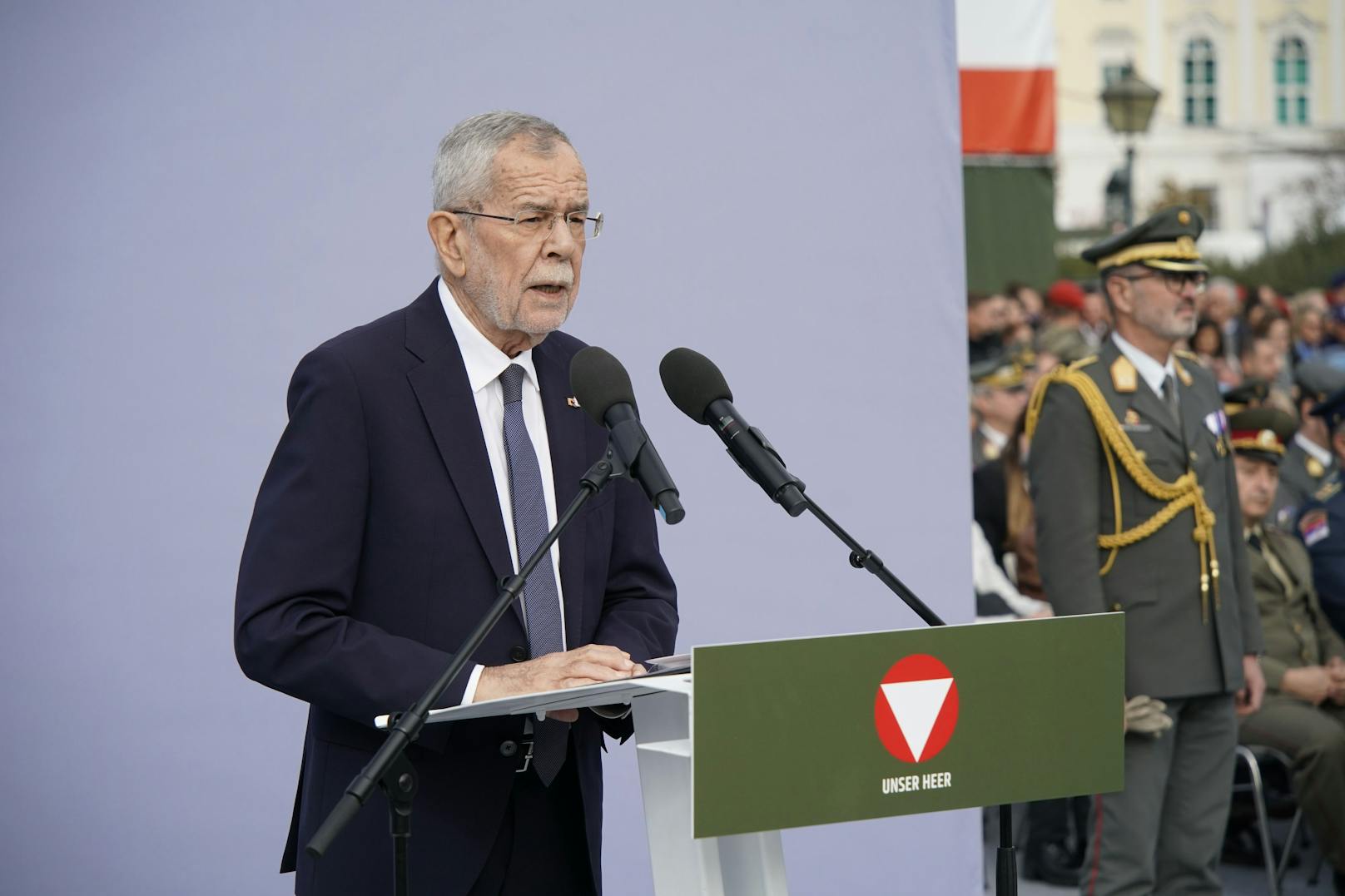 Bundepräsident Alexander Van der Bellen beim Nationalfeiertag 2023