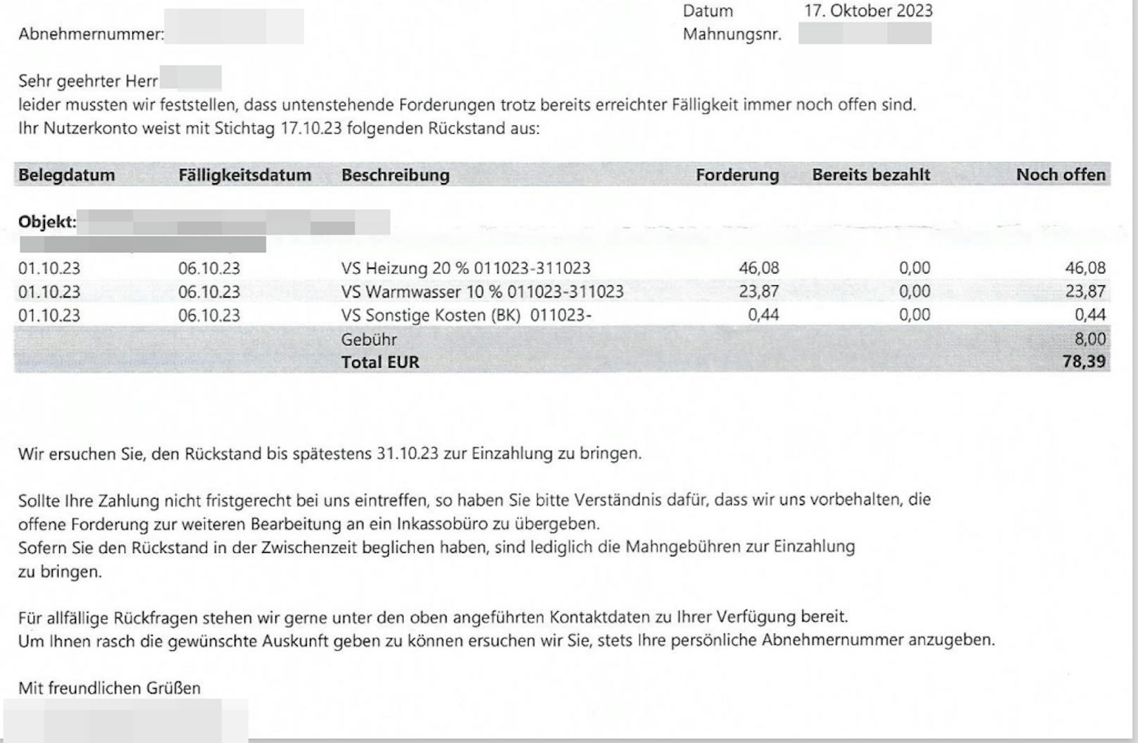 Andreas S. (41) aus Wr. Neustadt zahlt statt 70 Euro jetzt 175 Euro für Heizung und Warmwasser
