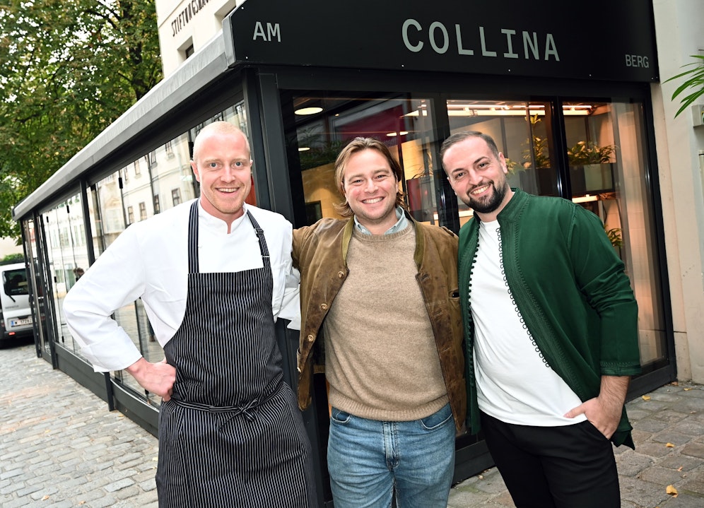 Haubenkoch Martin Feichtinger, Betreiber Tono Soravia und Betriebsleiter Kenny Pajaziti (v.li.)