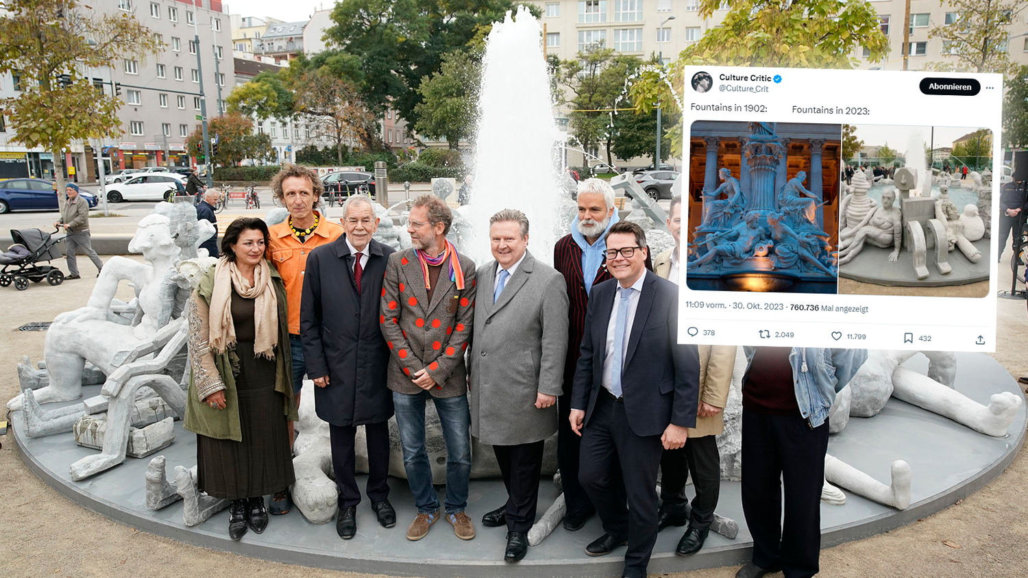 Der frisch eröffnete Brunnen sorgt für großes Aufsehen – leider nicht im positiven Sinne.