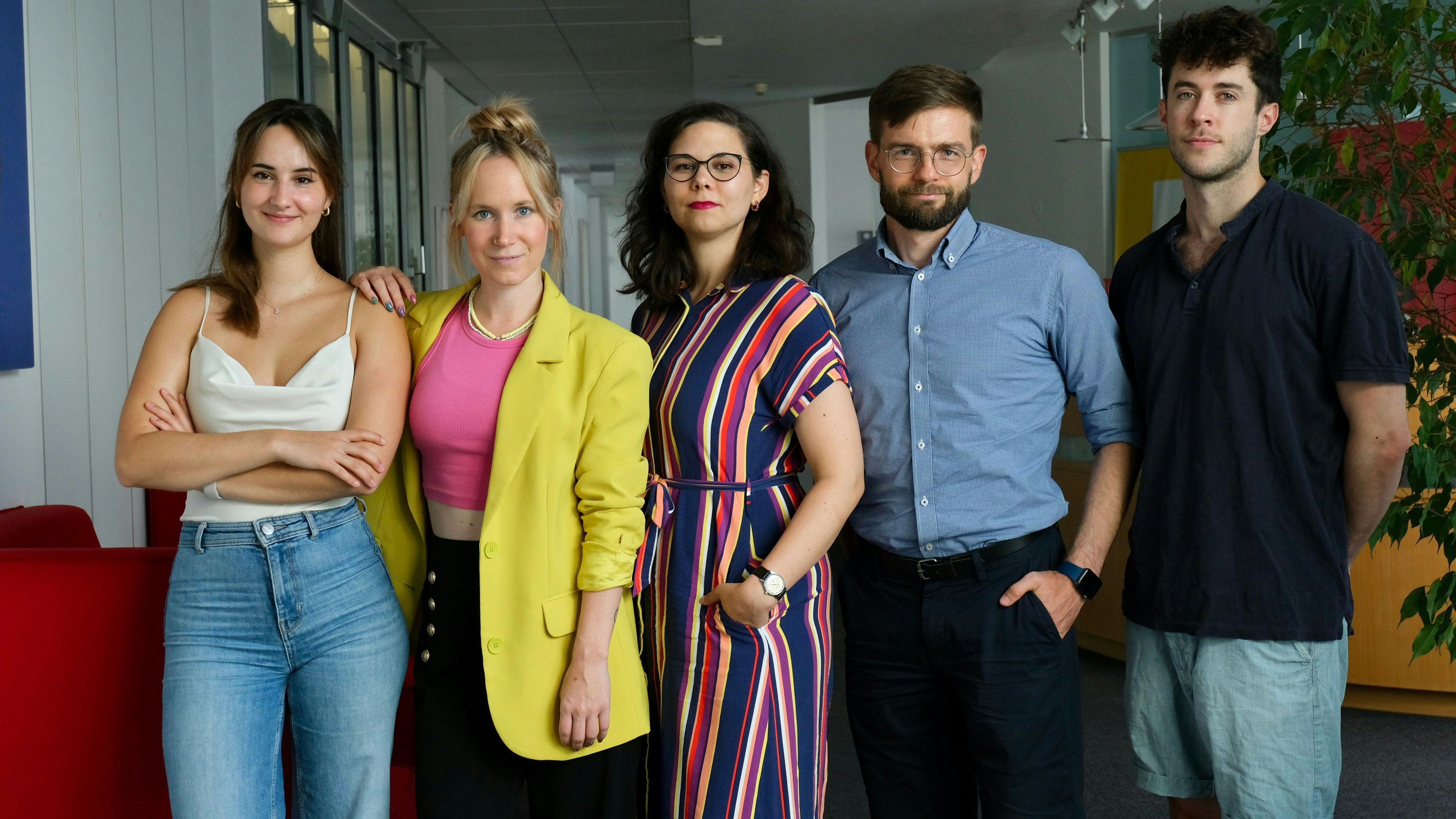 Digital Art Director Anna-Lena Zepmeisel, Head of Digital Alena Spitzer, Digital Creative Director Philippa Baminger, Head of Digital Sergiy Masalitin und Digital Copywriter Nikolas Rein.