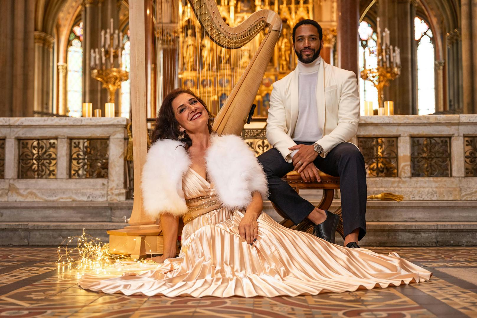 Alexandra Reinprecht und Cesar Sampson singen beim Christmas Spirit 2023 erstmalig gemeinsam im Duett.