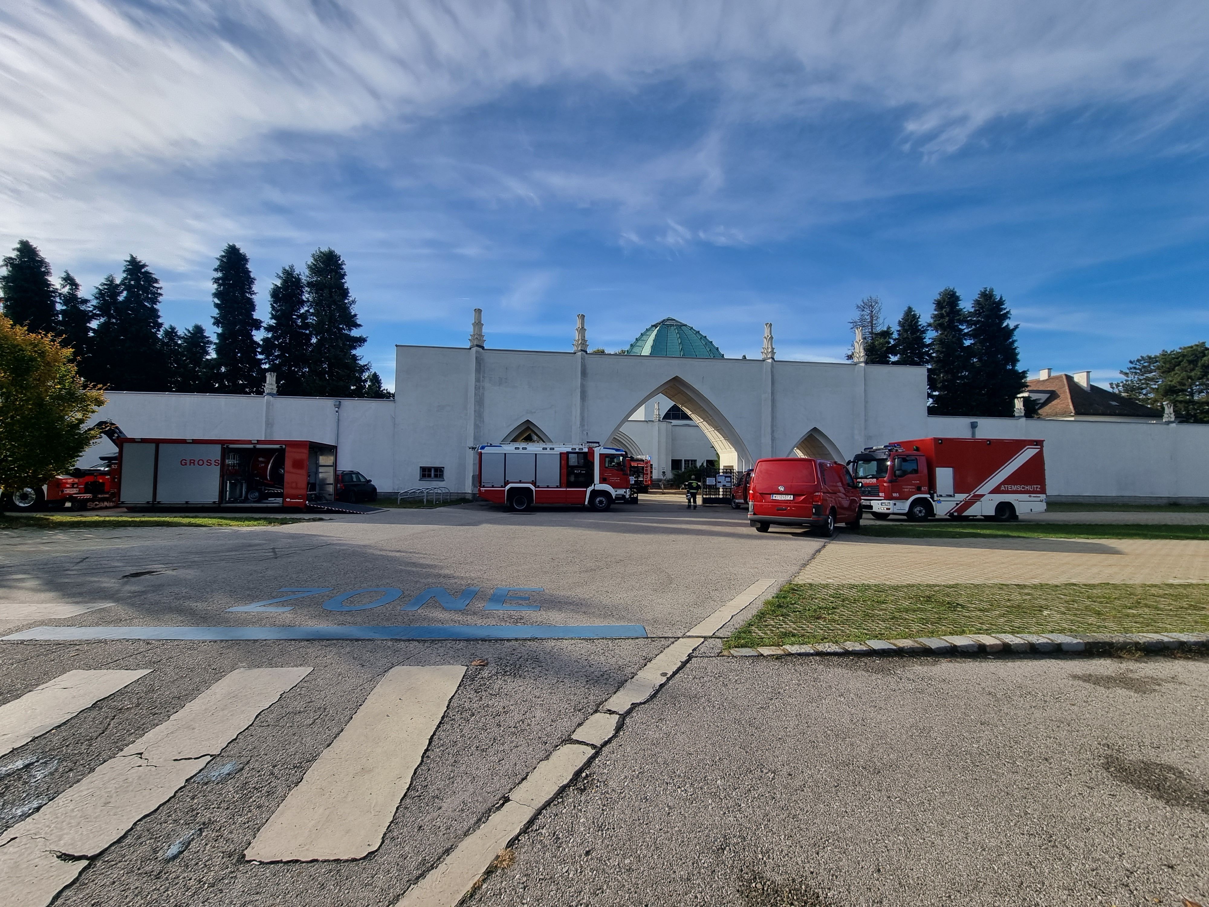 Feuerwehr-Einsatz am Zentralfriedhof