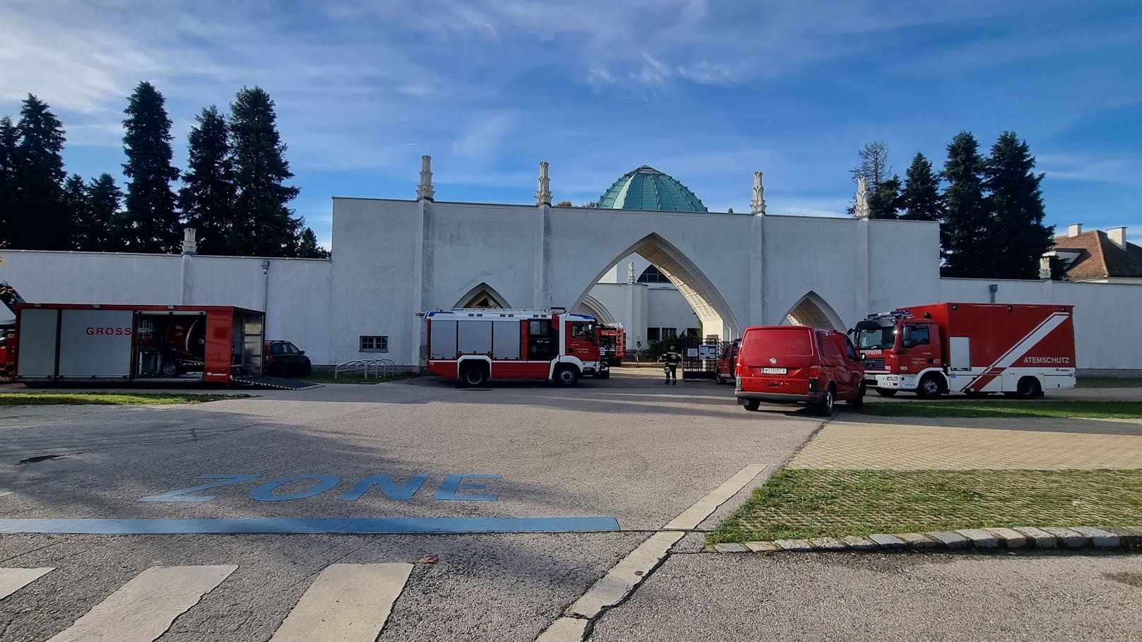 Feuerwehr-Einsatz am Zentralfriedhof