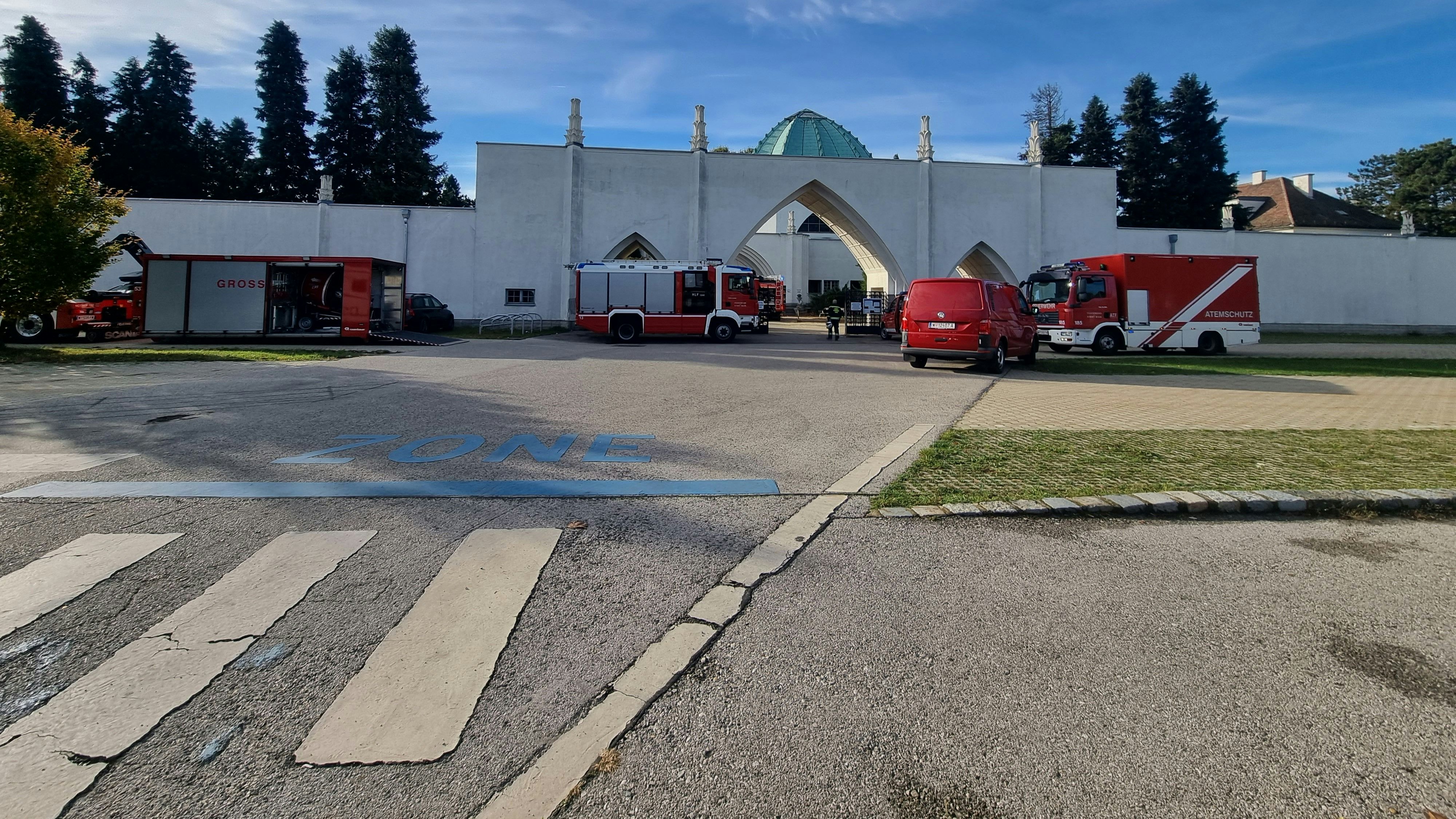 Feuerwehr-Einsatz am Zentralfriedhof